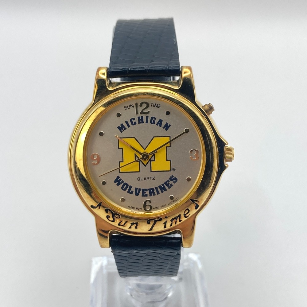 University Of Michigan Wolverines Men's Watch 34mm Sun Time No Music New Battery View 3